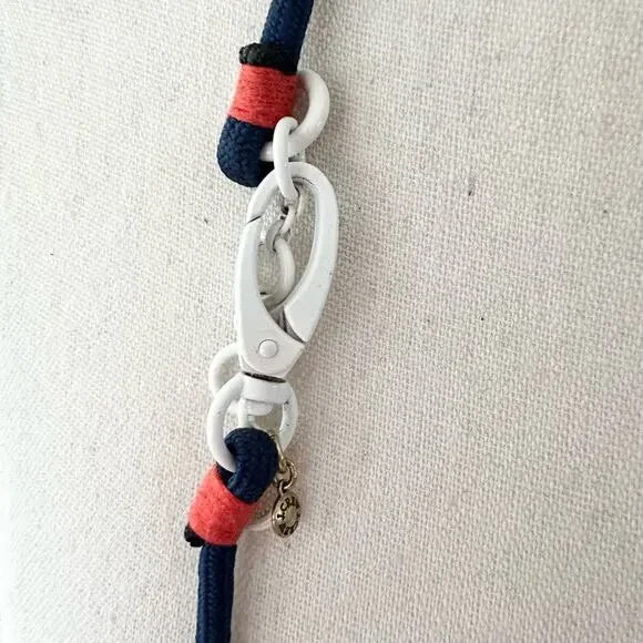 JCrew Nautical Long Cording Rope Ball Wooden Bead Statement Beach Boho Necklace - Picture 3 of 6